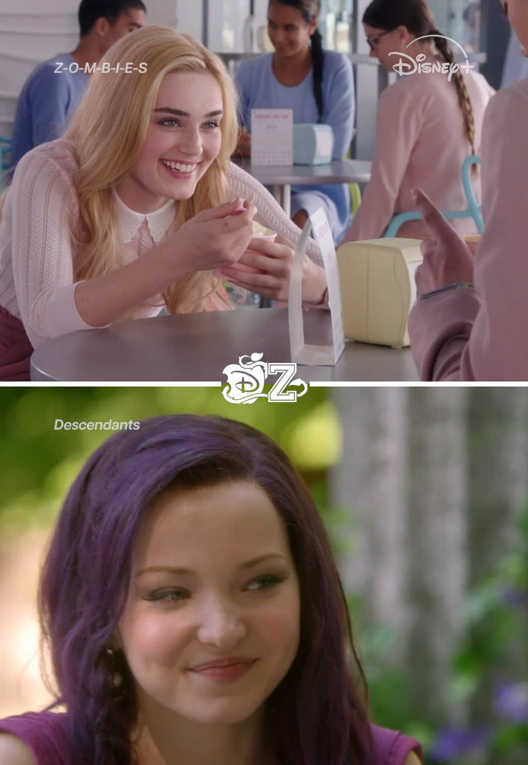 A post by @disneyplus on TikTok caption: Matching each other’s energy.  Radon meets Seabrook in the Descendants ZOMBIES Stream, and discover more Streams, only on Disney+. 