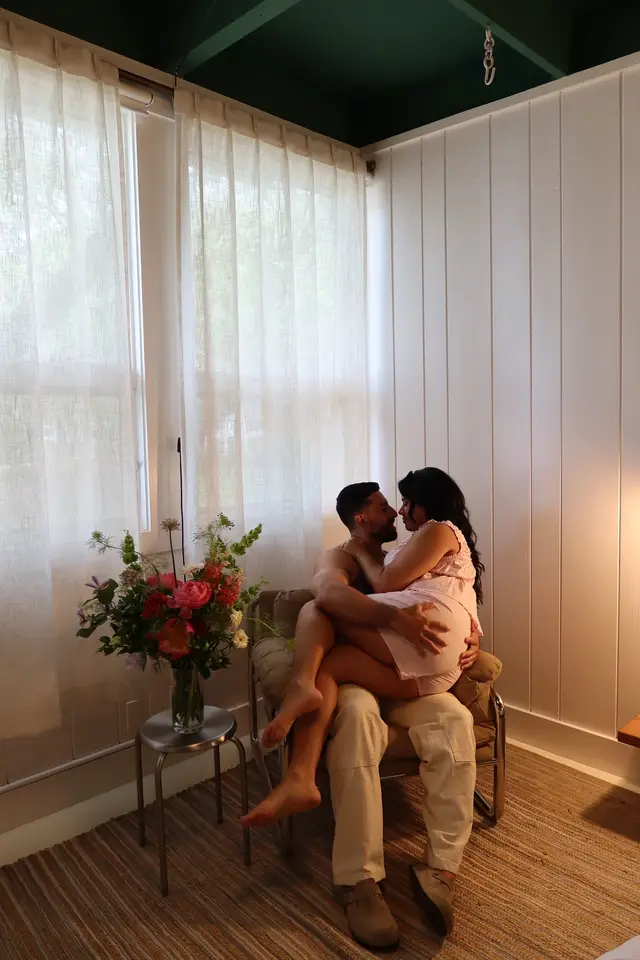 A post by @niessaxoxo_ on TikTok caption: the reason I believe in love is because of the way we love each other. ❤️ #husbandandwife #couplephotography #pinterestphoto #posesforpictures #love #romanticcouples @emilionavarro_ 