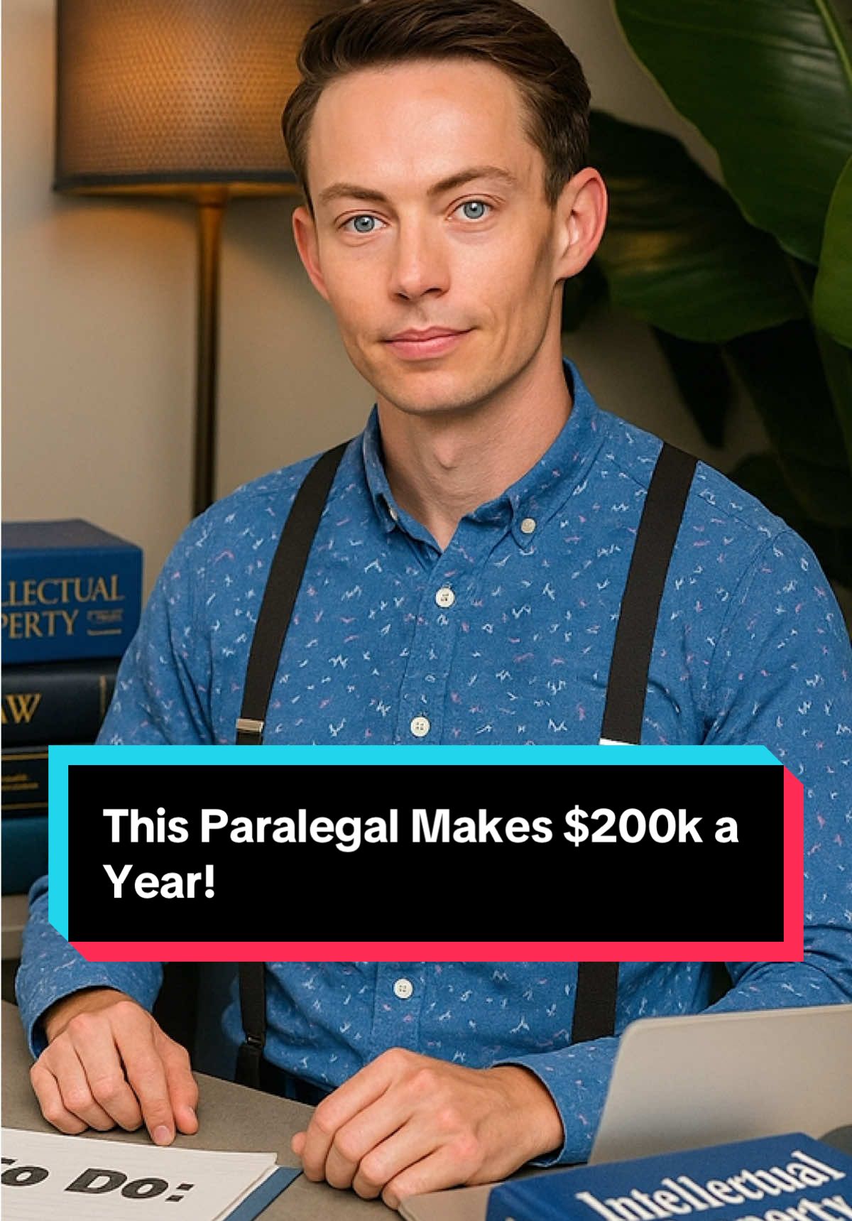 A post by @calebhammercomposer on TikTok caption: This Paralegal Makes $200k a Year! #paralegal #lawyer #realitycheck 