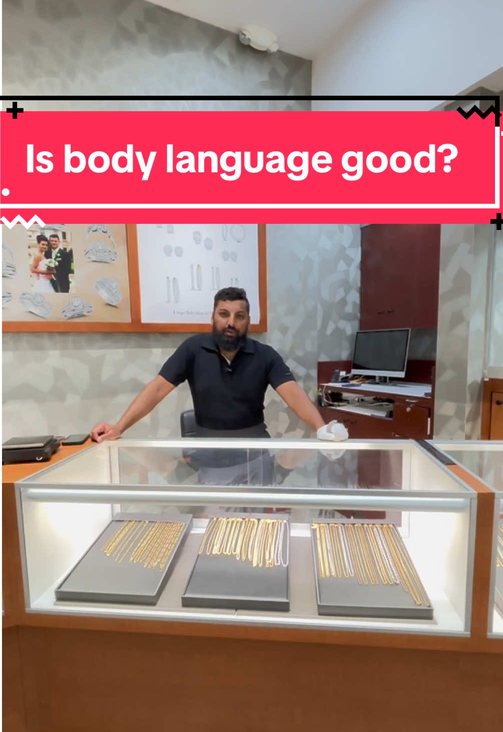 A post by @malayjewelers on TikTok caption: Mirror body language! #business #influencer 