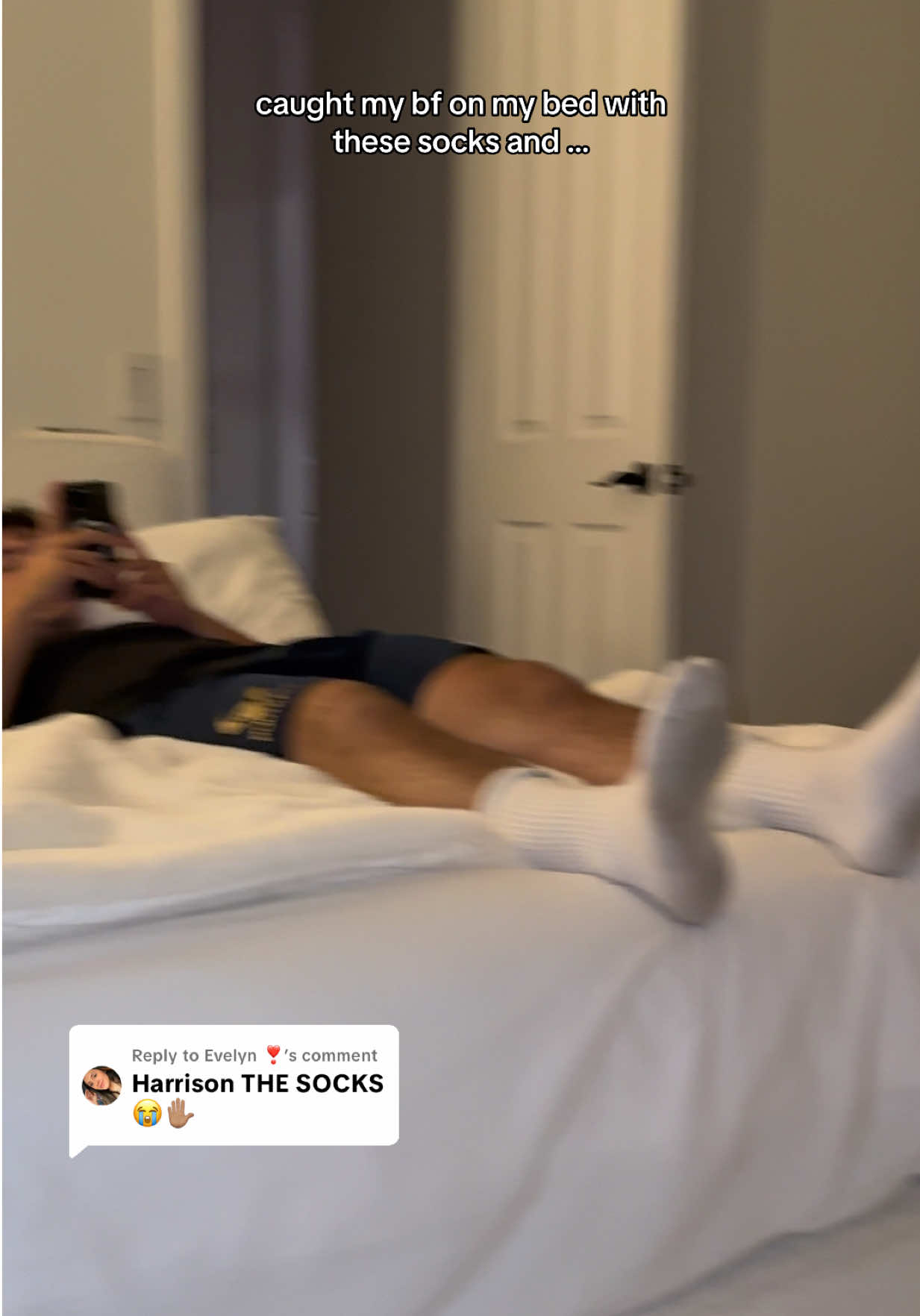 A post by @natalientheaguilars on TikTok caption: Replying to @Evelyn ❣️ oh trust me yall he won’t be doing that again😭 also been posting more vids exclusively on IG if yall wanna check it out 🫶🏼 #theaguilars #boyfriend #joke 