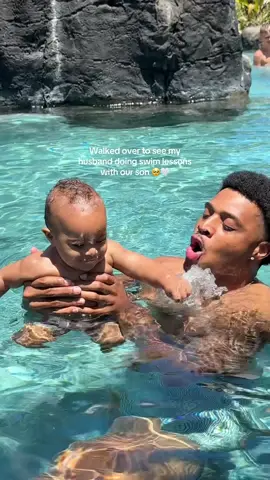 A post by @ on TikTok caption: We’ve been going to swim lessons and it’s safe to say Daddy has been paying attention🥺