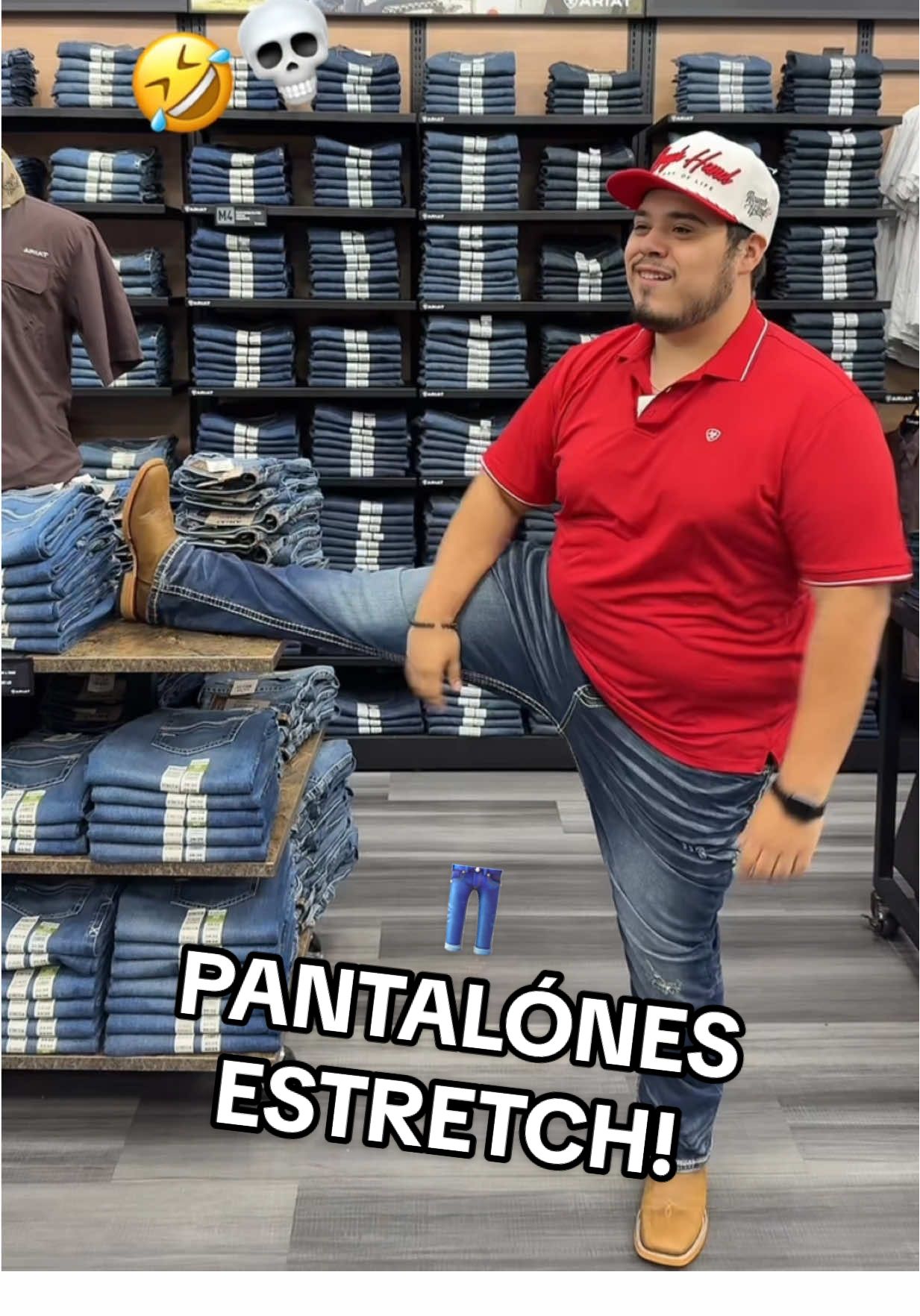 A post by @amigosproshop on TikTok caption: TAMBIÉN ‘PA GORDITOS HAY! 🙂‍↕️🔥😮‍💨  #jeans #gorditosybonitos #gordito #stretchyjeans #newdrop #newarrivals #vaquero 