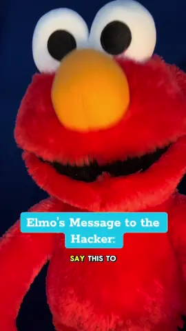 A post by @alienreese on TikTok caption: Elmo’s Message to the Hackers #elmo #impression #skit #fyp #sesamestreet 