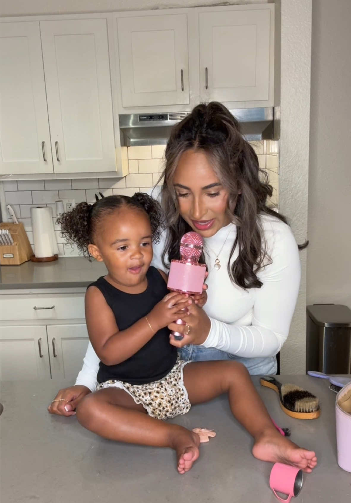 A post by @morganbaiiley on TikTok caption: 2 pigtails for my inmate geeger feeger 🙂‍↕️🤍 #fyp #morganbaiiley #babyhair #geegerweegerfeeger #babytalk #sahm #toddlermom #hairtok 
