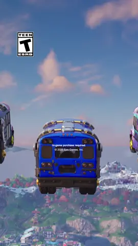 A post by @fortnite on TikTok caption: ALLLL ABOARD! The Battle Bus Bundle has touched down 🚌