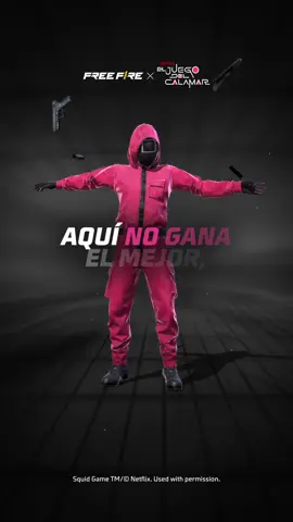 A post by @freefirelatino on TikTok caption: 💥 La única forma de salvarte es llegando al Booyah! 🦑 ¿Listo para entrar al juego? #FFxSquidGame #ElJuegoDelCalamar #SquidGame #Netflix #FreeFire #Fyp #GamerEnTikTok