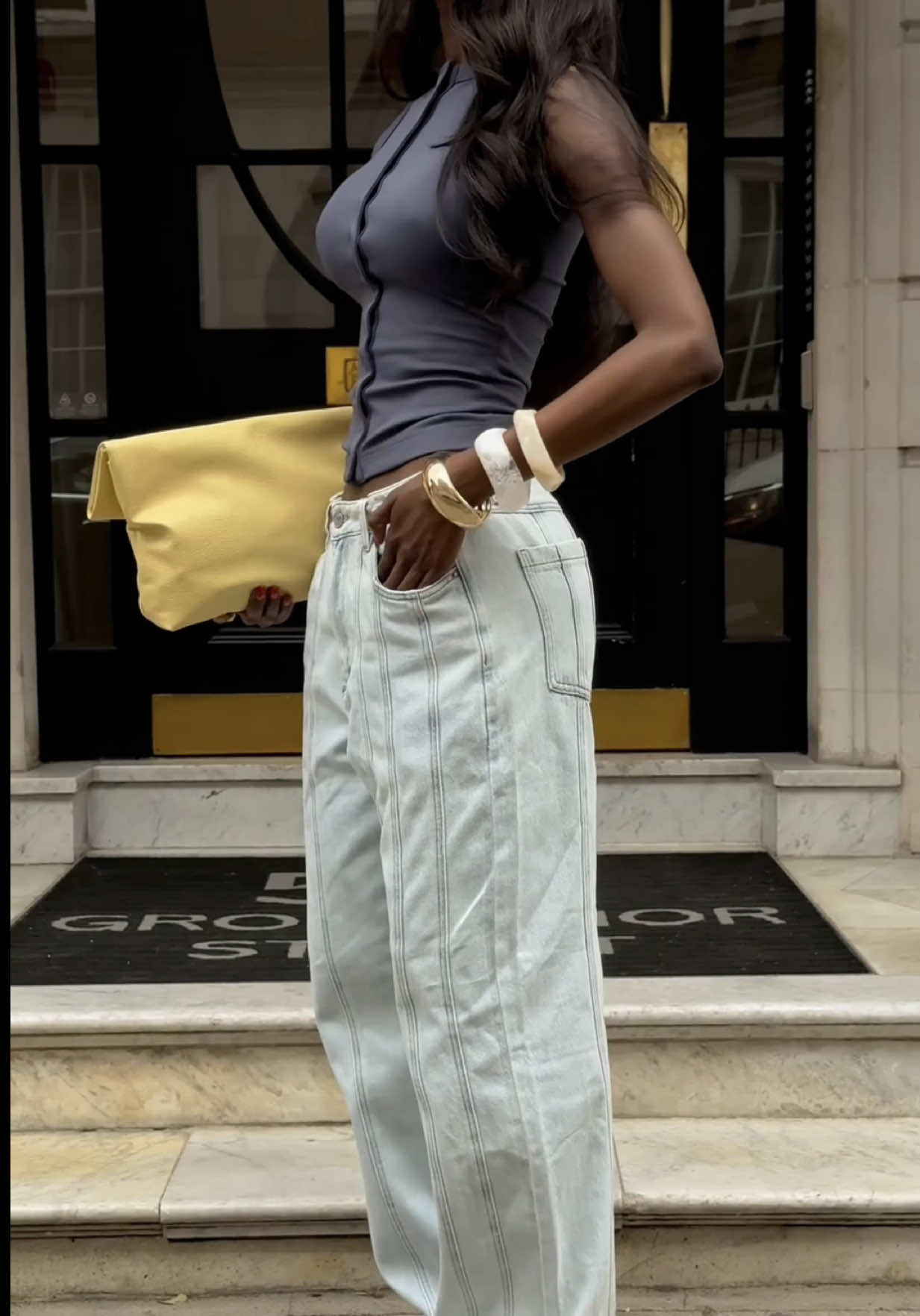 A post by @maebestore on TikTok caption: The Seam Detail Boyfriend Jeans, the kind you build a wardrobe around. #maebe #mollymae #mollymaeclothingbrand #jeans #jeanshighwaist #jeansoutfit #jeanshack 