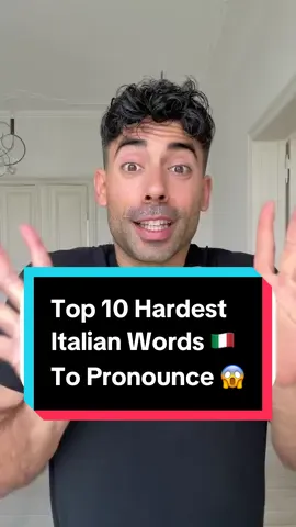 A post by @italianteachertony on TikTok caption: Top 10 Hardest Italian Words to Pronounce 🇮🇹😱 #italian #italiano #learnitalian #speakitalian #languagelearning #italianlanguage #language #italianforbeginners 