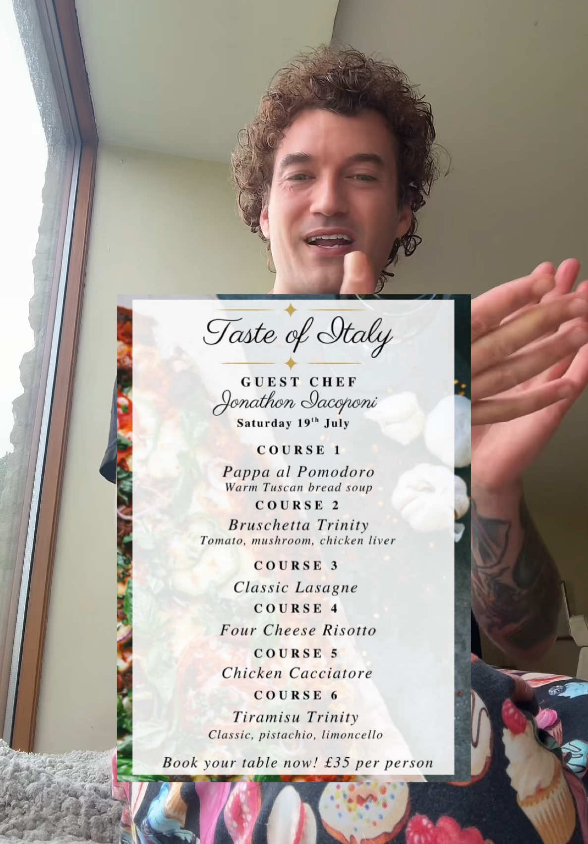 A post by @theitalianfoody on TikTok caption: Wish me good luck besties! I am cooking for almost 50 people tonight, at the Centre of Britain in Haltwhistle.