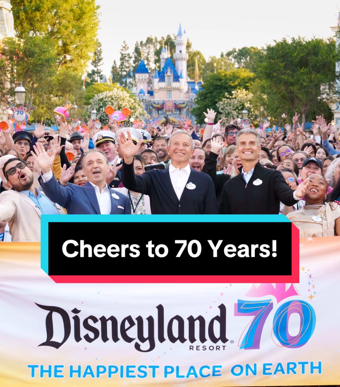 A post by @disneyparks on TikTok caption: To all who've come to this happy place for the last 70 years, thank you! ✨ #Disneyland70 #Disneyland #Disney #DisneyParks 