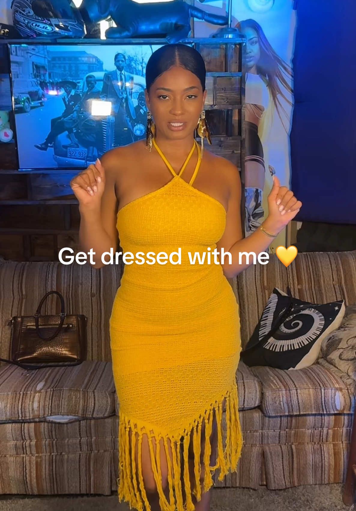 A post by @la_britney on TikTok caption: Is yellow my color?!!! 💛 #grwm 