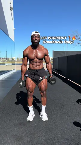 A post by @starboy_camair on TikTok caption: Savage Dumbbells only Leg Day 🥵..Legs were on 🔥🔥 Save & Share with a friend 💪🏿 Like | Share | Follow ✅ #legday #foryou #fitness #gym #workout 