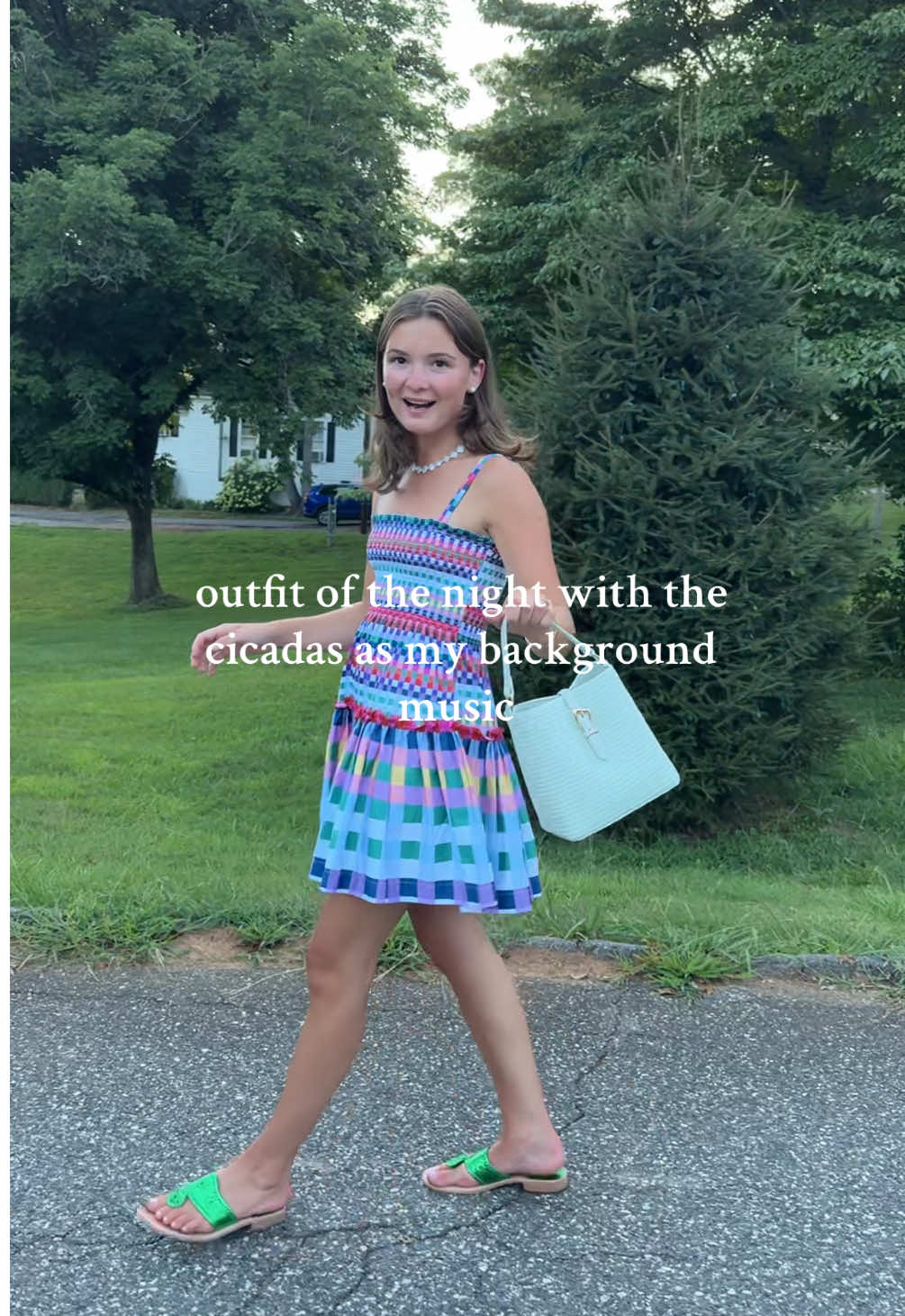 A post by @carlyvandyke_ on TikTok caption: I get so shy in these but heyyyy ootn ✨💞 in @Hill House & @Jack Rogers USA 