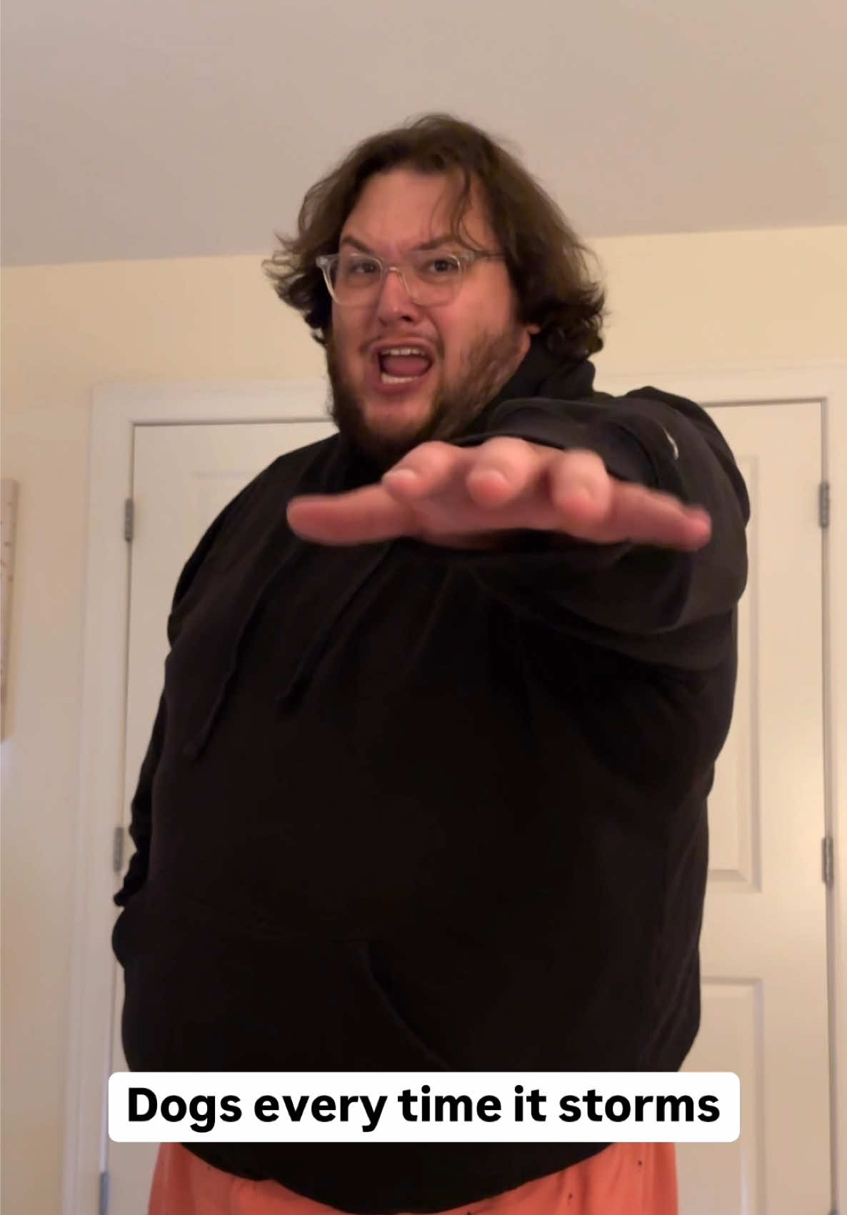 A post by @mattyfucko on TikTok caption: You stay here, im gonna go bark in the living room (w/ @Ben & Jared )