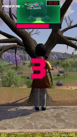 A post by @freefirelatino on TikTok caption: ¡Superé a la muñeca! ¿Adivina qué sigue? 💪 Etiqueta a tu escuadra y para ver quién sobrevive más tiempo. 👊 #FFxSquidGame #ElJuegoDelCalamar #SquidGame #Netflix #FreeFire #Fyp #GamerEnTikTok