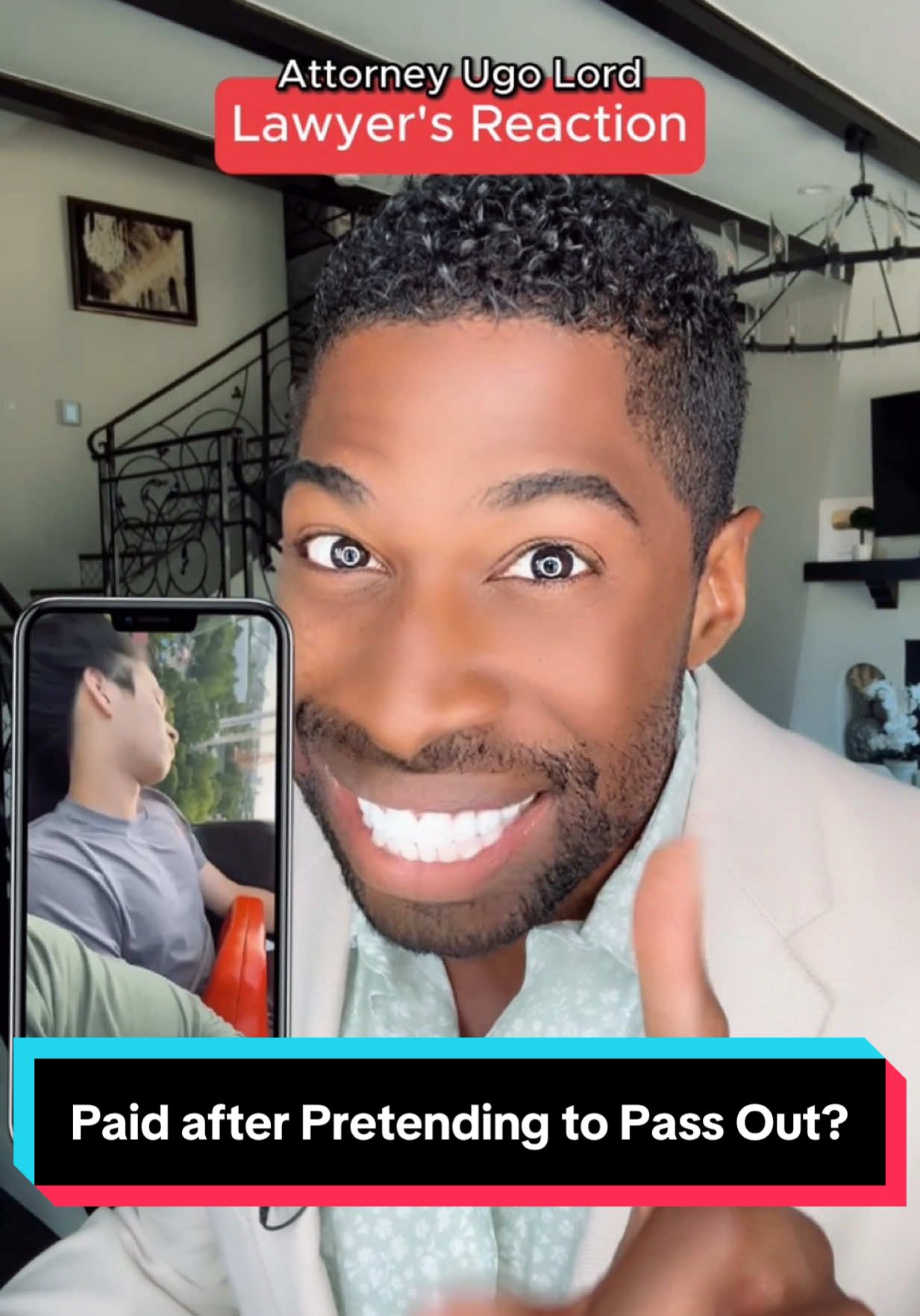 A post by @ugolord on TikTok caption: Replying to @Gillermo He Pretended to Pass Out on a Ride—Then Sued the Amusement Park for $150K! Is the Amusement Park Liable? Attorney #UgoLord reacts!  #lawyer #TikTokPartner #TikTokLearningCampaign original creator is  @Krishna Sahay 