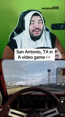 A post by @mysanantonio on TikTok caption: Turns out, Military and Zarzamora can be thrilling — virtually🎧 Gaming streamer JerrysNotFunny went viral on TikTok for his reaction to a scary-accurate map of San Antonio in the video game, American Truck Simulator. The video racked up more than half a million views and nearly 80,000 likes since it was posted a few days ago, and locals in the comments section can't get enough of his enthusiastic drive through the city. Read how real it got at the link in bio 🔗