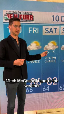 A post by @themattfriend on TikTok caption: Mitch McConnell reports the weather #mitchmcconnell #mcconnell #kentucky #impression #voice #weather #turtle #chin 
