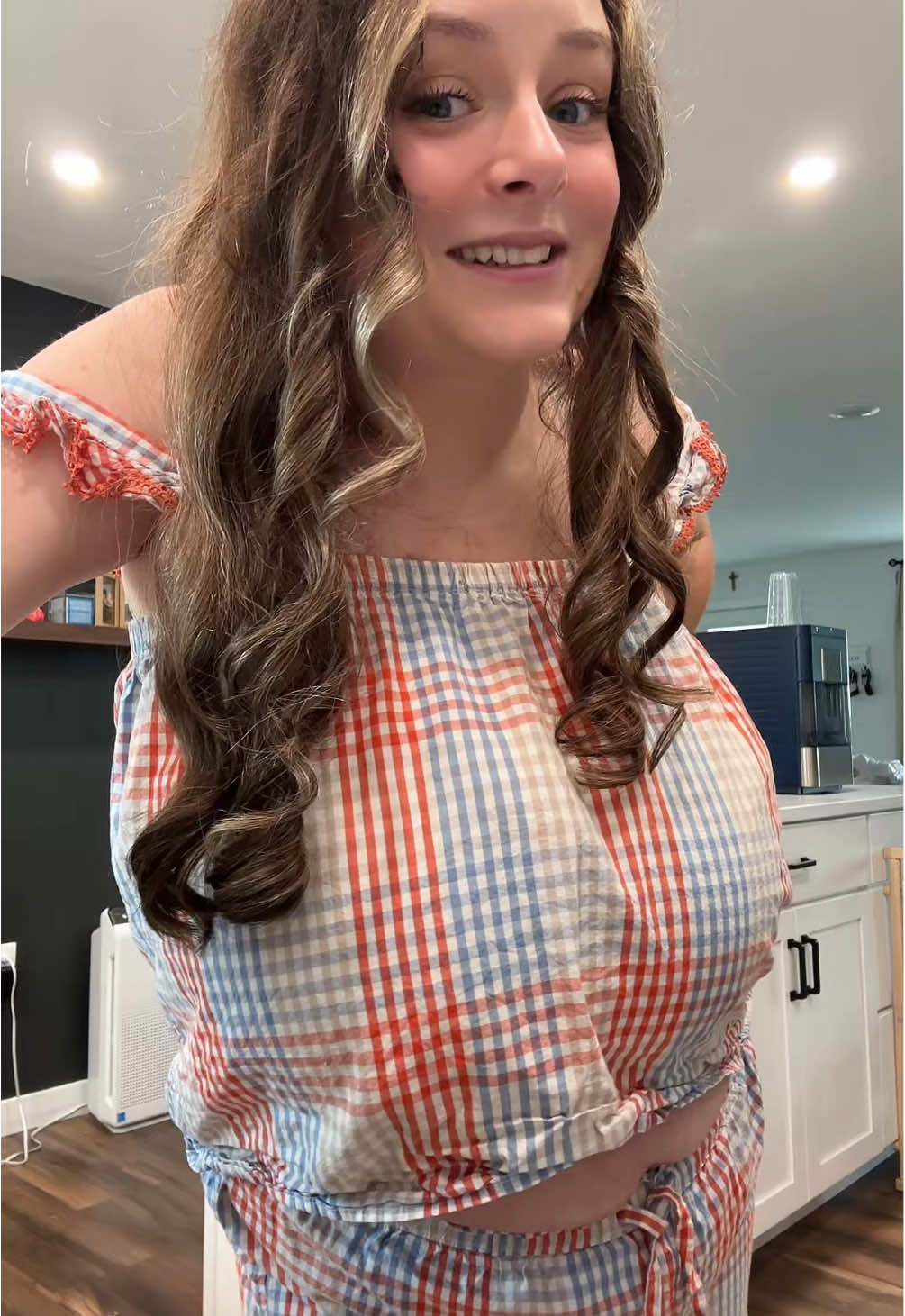 A post by @loreleiwilfong on TikTok caption: I call these my table cloth pj’s 😂😅 #motherhood #fyp #piñata #Vlog #Lifestyle #mama #birthday 