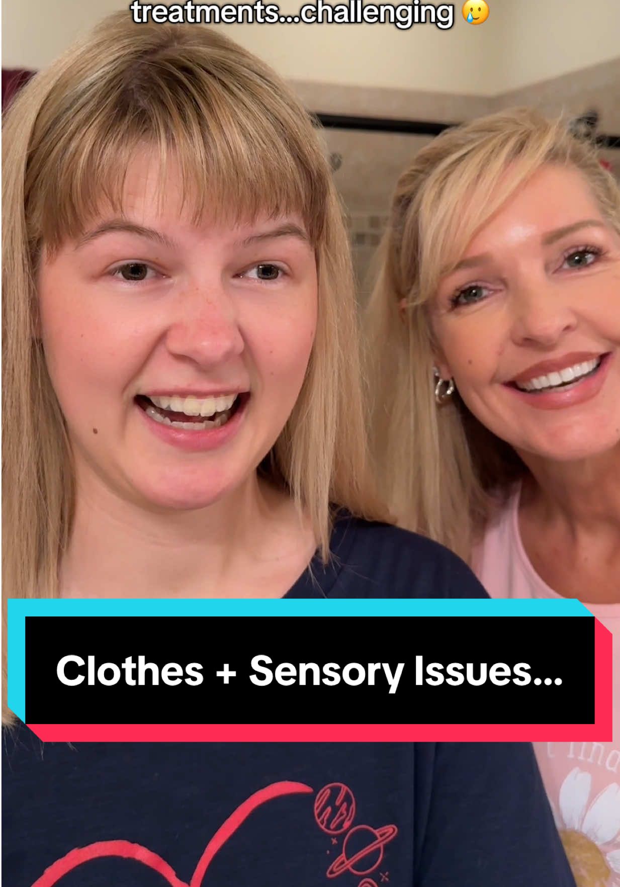 A post by @kaelynn_vp on TikTok caption: @Kaelynns_Mom Uncomfortable clothes AND teeth whitening?! 😭 I’m gonna look so hot in these pictures ❤️‍🔥 #autism #autistic #neurodivergent #loveonthespectrum #autismacceptance #autismawareness #autisticadult #sensory 