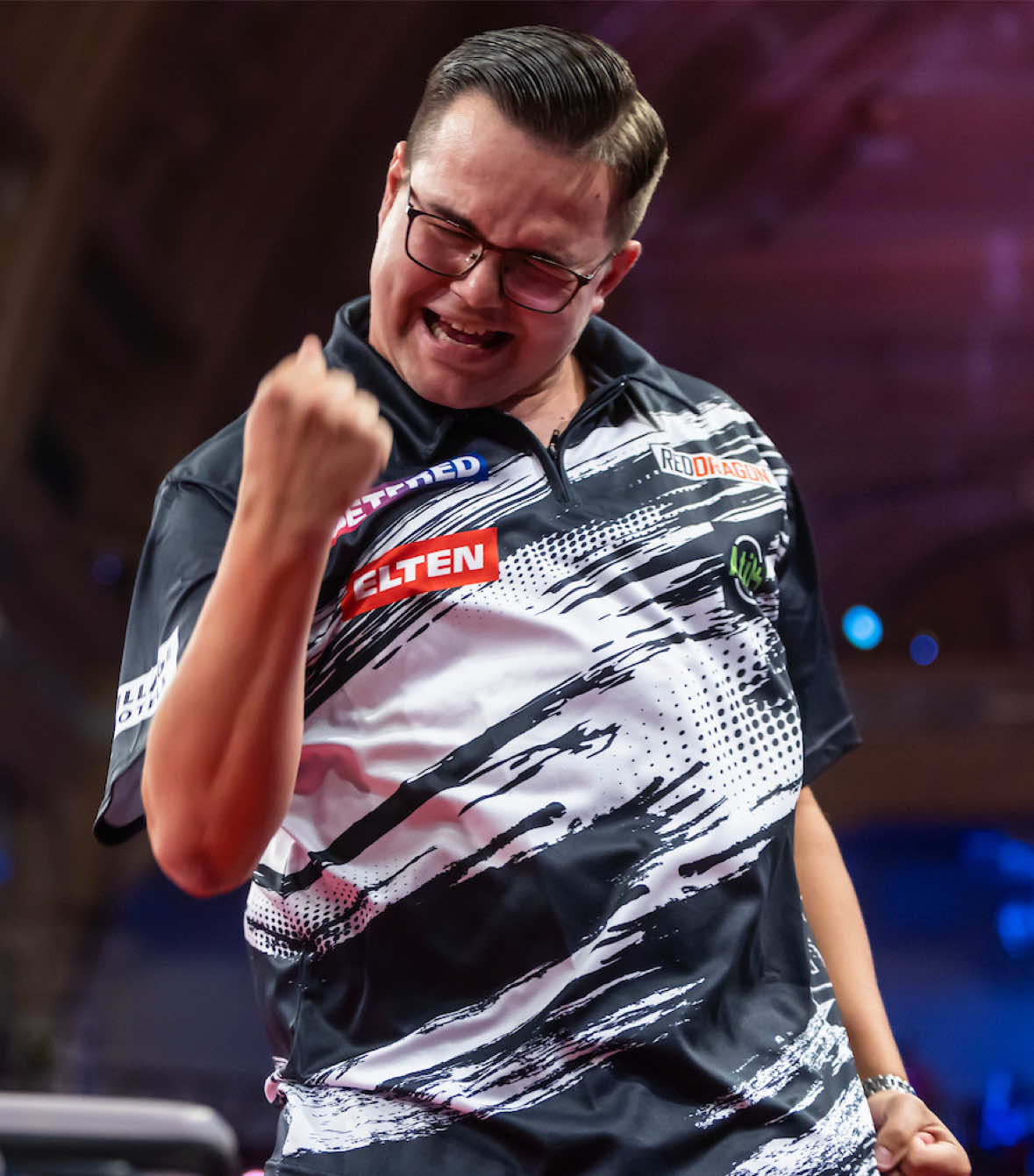 A post by @pdceuropedarts on TikTok caption: The biggest surprise of Day one of the World Matchplay? Gian van Veen KO’s the reigning champion! 🎯 #worldmatchplay #darts #pdceurope