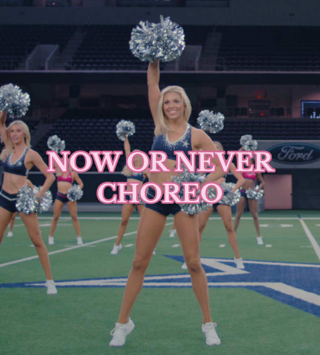 A post by @victoriakalina5678 on TikTok caption: This remix is amazing🤩🩷 #nowornever #bonjovi #pitbull #prodance #nflcheerleader #choreography #dcc #dance #dancer #nyc #fyp #americassweethearts 