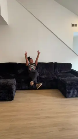 A post by @isistkeyah on TikTok caption: We just l upgraded our living room This is the 6 seater corduroy modular sofa from @Belffin_living  it’s super comfy and cozy we are loving our new sofa 🛋️ ✨ shop my exclusive promo code “ISIS” for up to 50% off site wide) #fyp #isistkeyah #newhouse #newsofa #belffinmodular #belffinsectional #comfy 