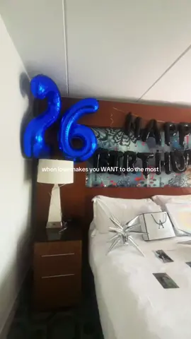 A post by @vibewithnaiiiii on TikTok caption: when his birthday is just as important to me…🤍 Thank you to @Amazon always for the decor and @hilton for having us!  . . . . . . #foryoupage #fyp #hilton #birthday #boyfriendbirthday #hoteldecoration #relationship #couplegoals #roomdecor #nyc #fy #contentcreator #microinfluencer 