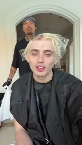 A post by @carringtonxx on TikTok caption: @MrBescene #hair #hairtransformation #platinumblonde 