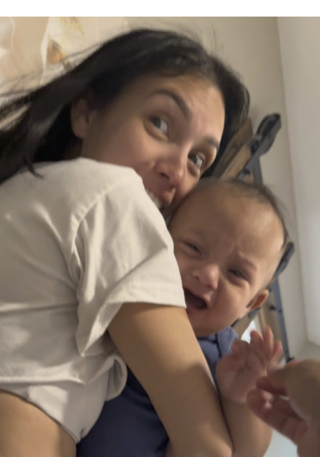 A post by @larobenz on TikTok caption: He never wants to leave her 🤦🏽‍♂️😂😂 @Zaza @Sachi 🌸 #larobenz #funny #zaza #lilversachi 