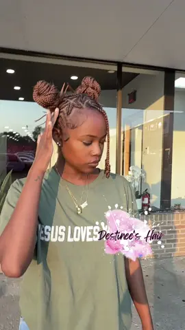A post by @destineeshair on TikTok caption: Replying to @timi ☆ wait till yall see her reaction 🤭 #detroitstylist #detroitbraider #detroithair #hair #hairstyles                    