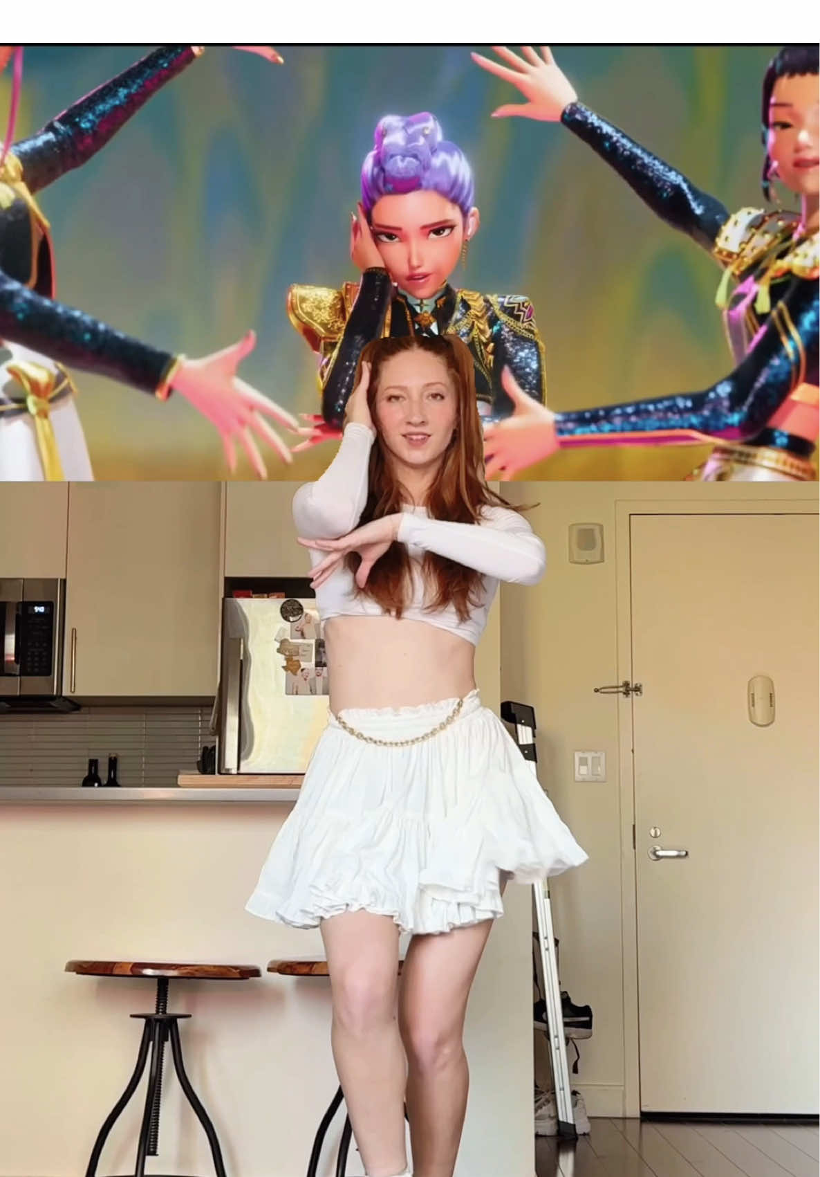 A post by @melissabecraft on TikTok caption: Golden - all three parts :) 🤍✨ #kpop #kpopdancecover #kpopdemonhunters #golden 