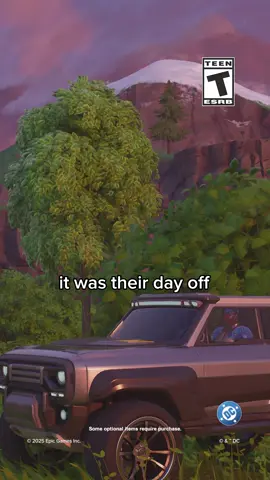 A post by @fortnite on TikTok caption: Booyah! Cyborg completes the Teen Titans squad with a much deserved day off.