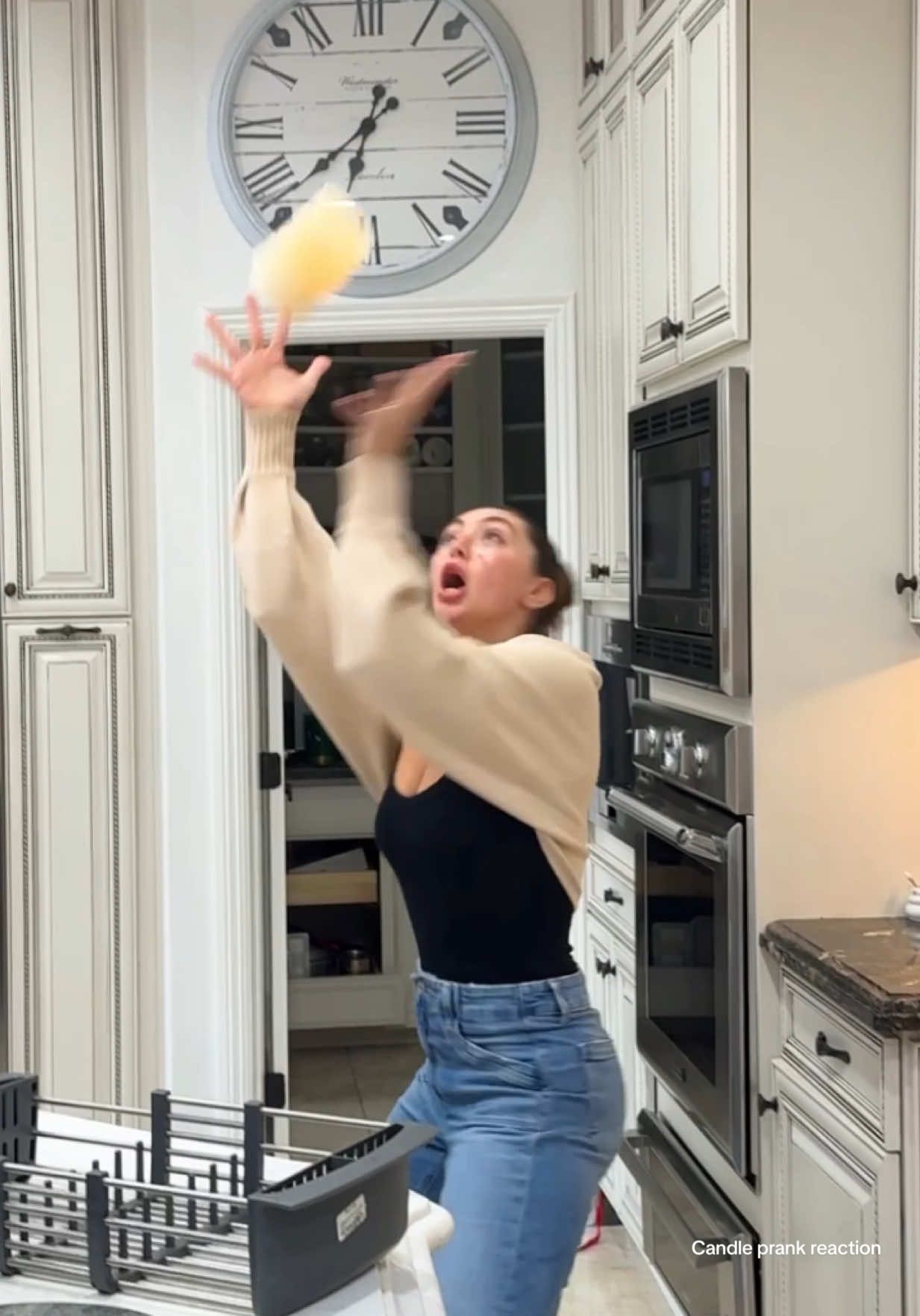 A post by @keemokazi on TikTok caption: Saby threw it right at my face 😂 #keemokazi 