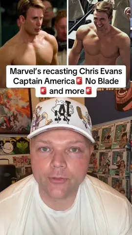 A post by @baldbetter on TikTok caption: Marvel’s recasting Chris Evans Captain America🚨 No Blade🚨 and more🚨 #marvel #foryou