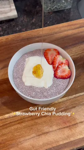 A post by @benjixavier on TikTok caption: Wellness Recipe: Gut-Friendly Strawberry Chia Pudding 🍓✨ This is your sign to treat your gut and your taste buds. Naturally sweet, protein-boosted, and packed with fiber, antioxidants + healthy fats, this strawberry chia pudding is the wellness snack you didn’t know you needed. Meal prep it today, thank yourself tomorrow 🙌 🍓 Ingredients (makes 4 servings): • 🍓 10 fresh strawberries • 🥛 2 cups unsweetened almond milk • 🍯 Honey (sweeten to your liking — I used ~3–4 tbsp) • 🧁 1/2 cup nonfat vanilla Greek yogurt • 🌱 8 tbsp chia seeds 👩‍🍳 Steps: 1️⃣ Add strawberries, almond milk, and honey to a blender. Blend until smooth and creamy. 2️⃣ Pour into a mixing bowl, add chia seeds, and stir well. 3️⃣ Let it sit 5 minutes, then stir again to prevent clumps. 4️⃣ Cover and refrigerate for at least 3 hours (overnight is 💯). 5️⃣ Stir and serve with your fave toppings: berries, granola, coconut flakes, nut butter, etc. Macros (Per Serving – recipe makes 4): 🍽 Calories: 185 💪 Protein: 8g 🥑 Fat: 6g 🍓 Carbs: 25g (Values may vary slightly depending on sweetener & yogurt brand) Tag a friend who needs a little gut love 👇 #wellnesssnack #chiapudding #guthealth #hormonefriendly #healthyrecipes #snackprep #rebelmealprep     