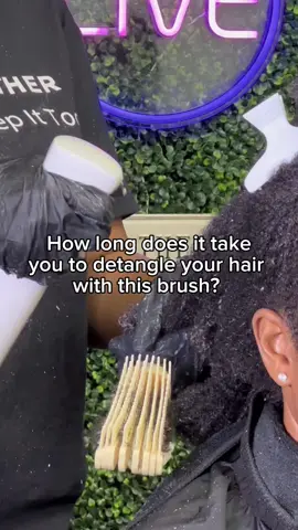 A post by @baskandlatherco on TikTok caption: The perfect detangling brudh for curly and coily hair! You can also use it as a curl definer 😌‼️ #fyp #baskandlatherco #detanglerbrush #lengthretention #curlyhairroutine #coilyhair 