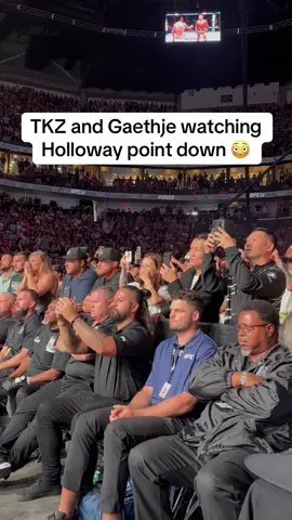 A post by @espnmma on TikTok caption: #JustinGaethje was locked in while #TheKoreanZombie was recording the last seconds of #UFC318 🤳 #UFC #mma 