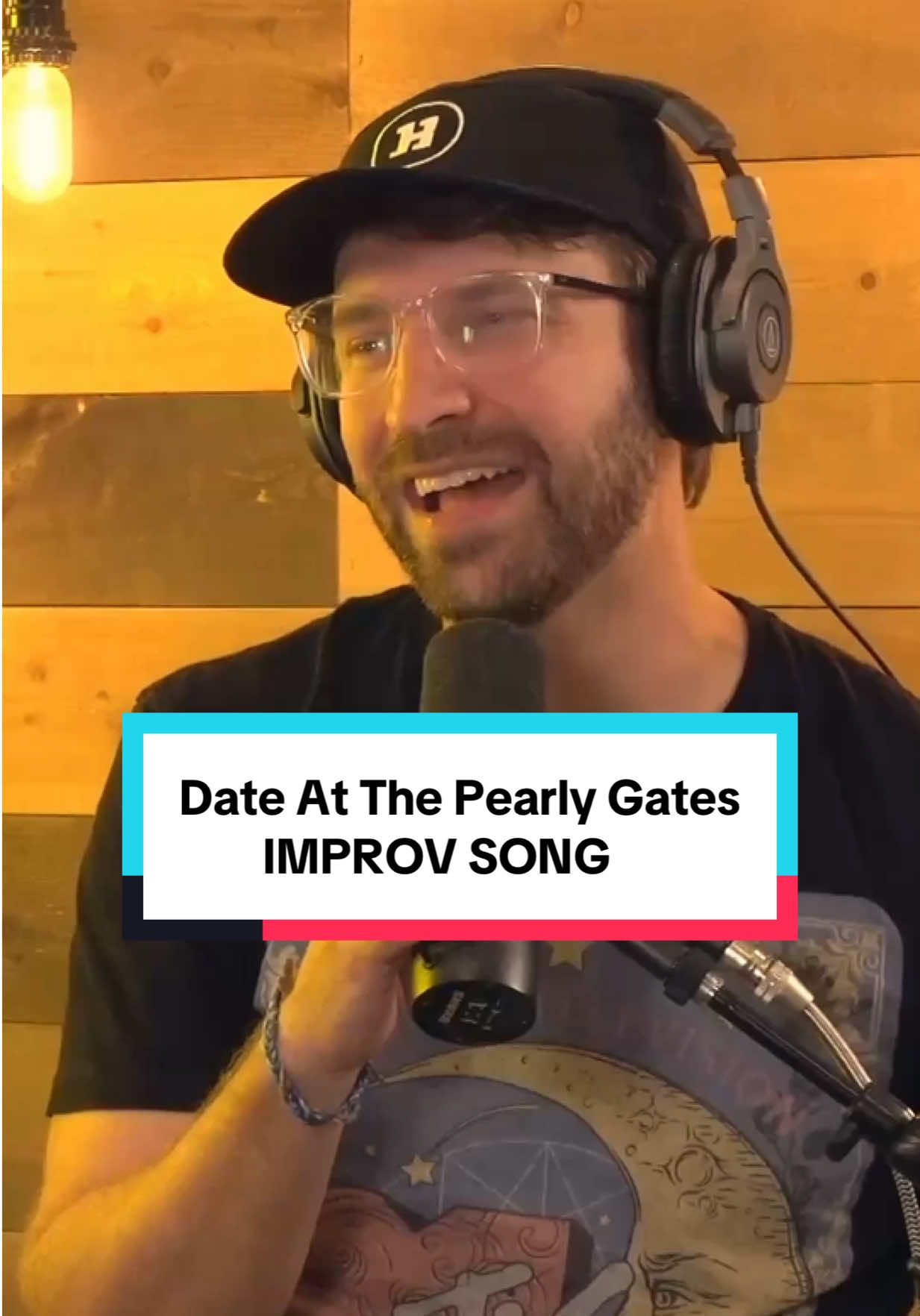 A post by @theimprovguy on TikTok caption: Date At The Pearly Gates | IMPROV SONG #improv #song #pearlygates #musicalmonday #improvbroadway 
