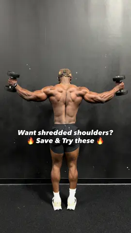 A post by @starboy_camair on TikTok caption: Want shredded shoulders? Save & Try these 7 exercises. Shoulders were on 🔥🔥 ⚠️ Stick to light weights 😭 Follow for more  #shoulders #fitness #gym #back #fypシ 
