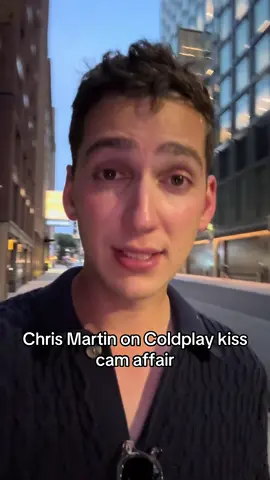 A post by @themattfriend on TikTok caption: Chris Martin on Coldplay kiss cam affair #coldplay #chrismartin #affair #kisscam #concert #impression #voice #parody
