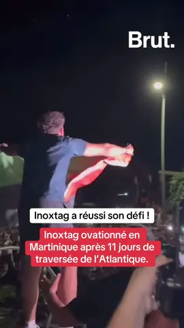 A post by @brutofficiel on TikTok caption: Inoxtag ovationné en Martinique après 11 jours de traversée de l’Atlantique.