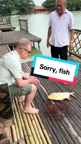 A post by @kopetebwb on TikTok caption: Relaxing by the lake, catching a fish and then regretting it lol #kopete #myanmar #tiktokmyanmar #thankyoumyanmar 