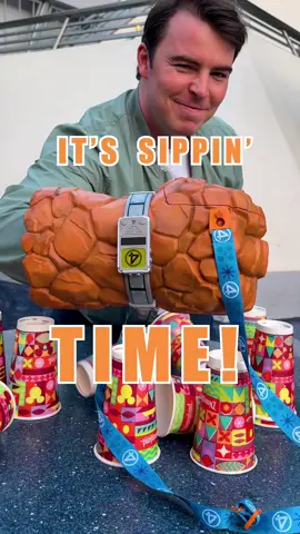 A post by @disneyparks on TikTok caption: IT'S SIPPIN' TIME! 🥤 Look fantastic wearing The Fantastic Four: Clobberin’ Sipper, available starting July 24 in Tomorrowland and Avengers Campus at Disneyland Resort #DisneyEats #Disneyland #DisneyParks #FantasticFour