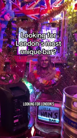 A post by @visitlondon on TikTok caption: Looking for London’s quirkiest hidden gem? Say hello to @LittleNansBar, a cocktail-soaked time machine tucked under Deptford’s railway arches🍸✨   Created as a tribute to one legendary nan, this bar serves up cocktails in teapots, delious pizzas and enough 90s nostalgia to make your heart sing. It’s bonkers but in the best way! With two venues just a short stroll away from each other, Little Nan’s Bar is one spot you need to add to your London bucket list.   #LondonMakesItPossible #VisitLondon #BarsInLondon #LondonBars #LittleNansBar #London #LondonNightlife #wheretodrinkinlondon #londoncocktailbars #cocktailbars #cocktailbarlondon #uniquebarsinlondon #londonlife #londontiktok #londonhotspots #londontok #londonhiddengems #londonhiddengem #londonhiddenplaces #londontown #funthingstodoinlondon #funthingstodo #londonbucketlist #londoner #bars #bestbarsinlondon 