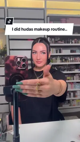 A post by @chantelleef on TikTok caption: @hudabubbaaa THIS MAKEUP ROUTINE… I feel unstoppable😳🫶🏼 #makeuptransition #huda #makeuptok 