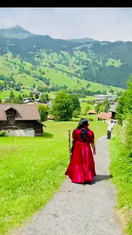 A post by @farihamitu20 on TikTok caption: You go to swizerland to live out your Bollywood fantasy 🇨🇭🇨🇭🇨🇭#switzerland #grinderwald #srk #bollywood #farihamitu 