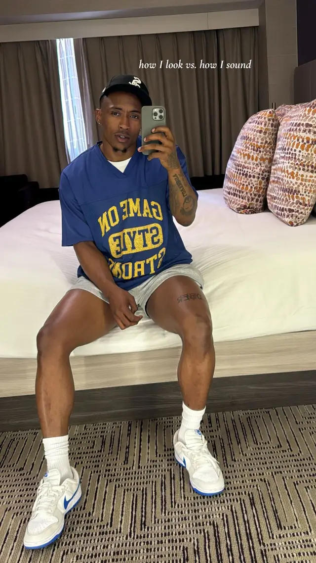 A post by @demetriwiley on TikTok caption: how I look vs. how people say I sound 😂