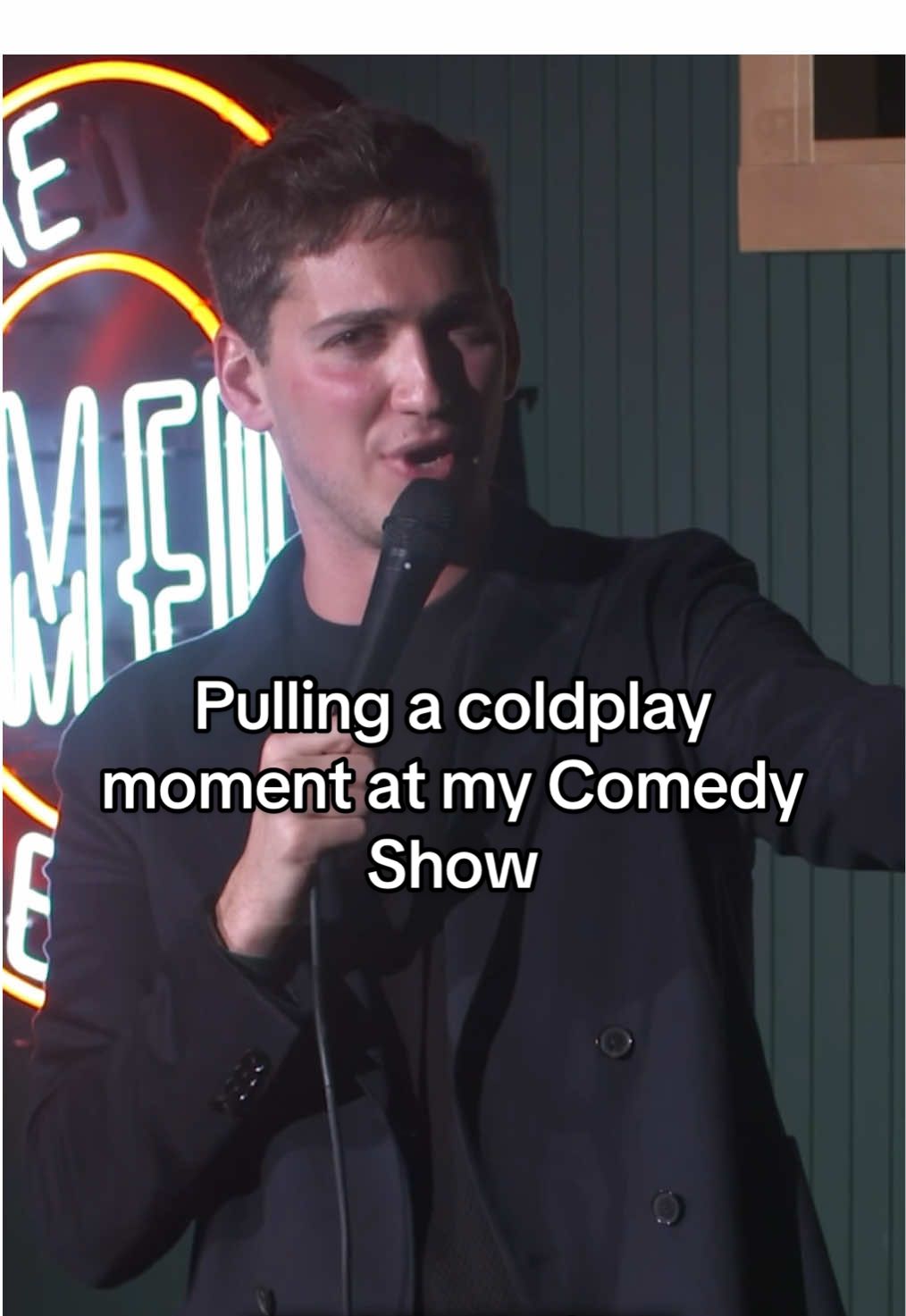 A post by @themattfriend on TikTok caption: Pulling a coldplay moment at my Comedy Show #coldplay #affair #standup #funny